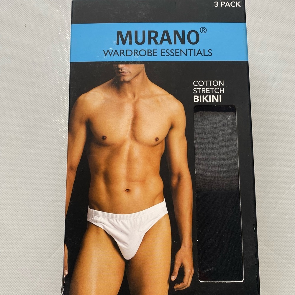 NEW Size S Men's Murano Wardrobe Essentials Cotton Bikini Multicolor 3 Pack